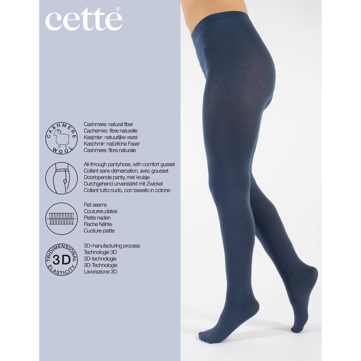 Καλσόν Cashmere Wool 150 DEN – Ζεστό Χειμερινό Καλσόν από Κασμίρι & Μαλλί (Navy)